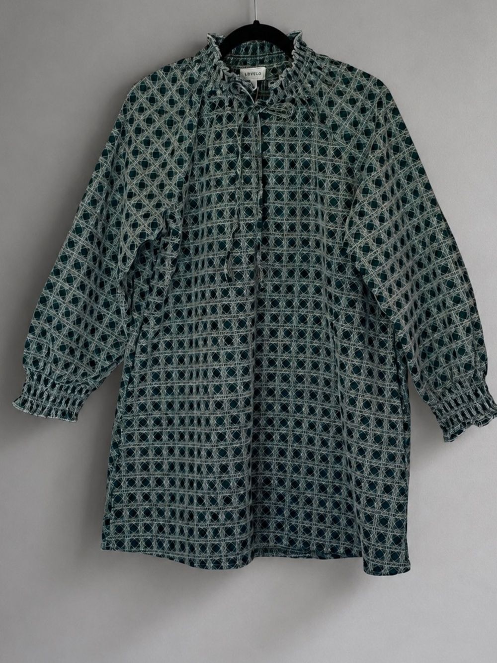 LOVELO Emerald Textured Mini Dress – Size Large NWT